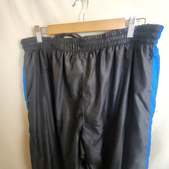 SPALDING Black Blue Side striped Drawstring Sport Windbreaker Sweat Pants XL - Picture 6 of 8
